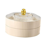 Maxbell Snack Tray with Lid Candy Bowl Divided Serving Tray for Candy Cookies Fruits 2 Tier  White