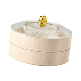 Maxbell Snack Tray with Lid Candy Bowl Divided Serving Tray for Candy Cookies Fruits 2 Tier  White