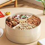 Maxbell Snack Tray with Lid Candy Bowl Divided Serving Tray for Candy Cookies Fruits 2 Tier  White