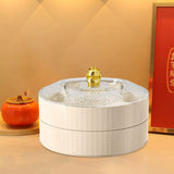 Maxbell Snack Tray with Lid Candy Bowl Divided Serving Tray for Candy Cookies Fruits 2 Tier  White