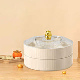 Maxbell Snack Tray with Lid Candy Bowl Divided Serving Tray for Candy Cookies Fruits 2 Tier  White