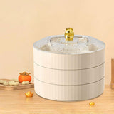 Maxbell Snack Tray with Lid Candy Bowl Divided Serving Tray for Candy Cookies Fruits 3 Tier  White