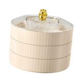 Maxbell Snack Tray with Lid Candy Bowl Divided Serving Tray for Candy Cookies Fruits 3 Tier  White
