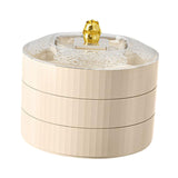 Maxbell Snack Tray with Lid Candy Bowl Divided Serving Tray for Candy Cookies Fruits 3 Tier  White