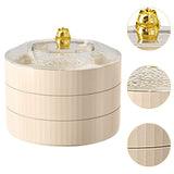 Maxbell Snack Tray with Lid Candy Bowl Divided Serving Tray for Candy Cookies Fruits 3 Tier  White