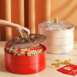 Maxbell Snack Tray with Lid Candy Bowl Divided Serving Tray for Candy Cookies Fruits 3 Tier  White