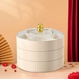 Maxbell Snack Tray with Lid Candy Bowl Divided Serving Tray for Candy Cookies Fruits 3 Tier  White