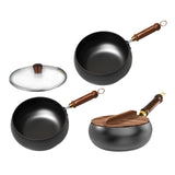 Maxbell Nonstick Wok No Coating Gas Boiling Stir Fry Pan for Restaurant Camping Home without lid