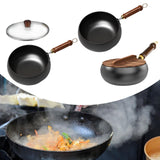 Maxbell Nonstick Wok No Coating Gas Boiling Stir Fry Pan for Restaurant Camping Home without lid