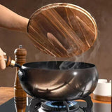 Maxbell Nonstick Wok No Coating Gas Boiling Stir Fry Pan for Restaurant Camping Home without lid