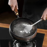 Maxbell Nonstick Wok No Coating Gas Boiling Stir Fry Pan for Restaurant Camping Home glass lid