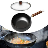 Maxbell Nonstick Wok No Coating Gas Boiling Stir Fry Pan for Restaurant Camping Home glass lid