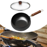 Maxbell Nonstick Wok No Coating Gas Boiling Stir Fry Pan for Restaurant Camping Home glass lid