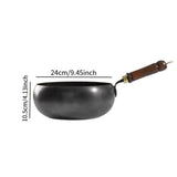 Maxbell Nonstick Wok No Coating Gas Boiling Stir Fry Pan for Restaurant Camping Home glass lid