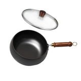 Maxbell Nonstick Wok No Coating Gas Boiling Stir Fry Pan for Restaurant Camping Home glass lid
