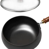 Maxbell Nonstick Wok No Coating Gas Boiling Stir Fry Pan for Restaurant Camping Home glass lid