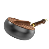 Maxbell Nonstick Wok No Coating Gas Boiling Stir Fry Pan for Restaurant Camping Home wood lid