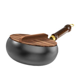 Maxbell Nonstick Wok No Coating Gas Boiling Stir Fry Pan for Restaurant Camping Home wood lid