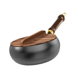 Maxbell Nonstick Wok No Coating Gas Boiling Stir Fry Pan for Restaurant Camping Home wood lid