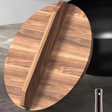Maxbell Nonstick Wok No Coating Gas Boiling Stir Fry Pan for Restaurant Camping Home wood lid