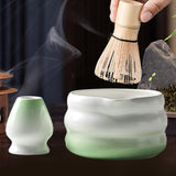 Maxbell Matcha Bowl with Whisk Holder Gift Japanese Matcha Tea Set for Matcha Powder Green
