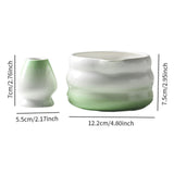Maxbell Matcha Bowl with Whisk Holder Gift Japanese Matcha Tea Set for Matcha Powder Green