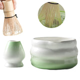 Maxbell Matcha Bowl with Whisk Holder Gift Japanese Matcha Tea Set for Matcha Powder Green