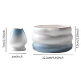 Maxbell Matcha Bowl with Whisk Holder Gift Japanese Matcha Tea Set for Matcha Powder Blue