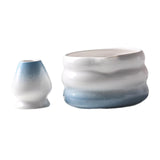 Maxbell Matcha Bowl with Whisk Holder Gift Japanese Matcha Tea Set for Matcha Powder Blue