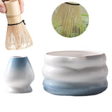 Maxbell Matcha Bowl with Whisk Holder Gift Japanese Matcha Tea Set for Matcha Powder Blue