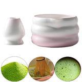 Maxbell Matcha Bowl with Whisk Holder Gift Japanese Matcha Tea Set for Matcha Powder Pink