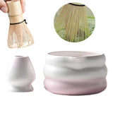 Maxbell Matcha Bowl with Whisk Holder Gift Japanese Matcha Tea Set for Matcha Powder Pink