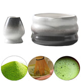 Maxbell Matcha Bowl with Whisk Holder Gift Japanese Matcha Tea Set for Matcha Powder Black