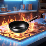 Maxbell Small Work Sturdy Multipurpose Hammered Chinese Wok for Induction Cooker Gas 20cm
