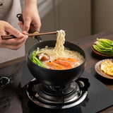 Maxbell Iron Wok Pan Sturdy Cooking Pan Flat Bottom Cookware for Induction Gas 20cm