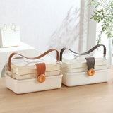 Maxbell Family First Aid Medical Box with Handle First Aid Case Hiking Workplace Car light brown