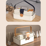 Maxbell Family First Aid Medical Box with Handle First Aid Case Hiking Workplace Car light brown