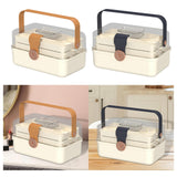 Maxbell Family First Aid Medical Box with Handle First Aid Case Hiking Workplace Car light brown