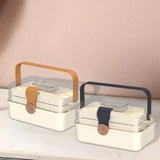 Maxbell Family First Aid Medical Box with Handle First Aid Case Hiking Workplace Car light brown