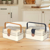 Maxbell Family First Aid Medical Box with Handle First Aid Case Hiking Workplace Car light brown