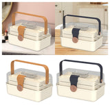 Maxbell Family First Aid Medical Box with Handle First Aid Case Hiking Workplace Car light brown