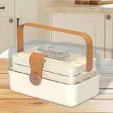 Maxbell Family First Aid Medical Box with Handle First Aid Case Hiking Workplace Car light brown
