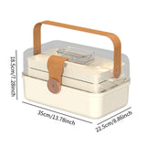 Maxbell Family First Aid Medical Box with Handle First Aid Case Hiking Workplace Car light brown