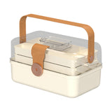 Maxbell Family First Aid Medical Box with Handle First Aid Case Hiking Workplace Car light brown