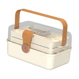 Maxbell Family First Aid Medical Box with Handle First Aid Case Hiking Workplace Car light brown