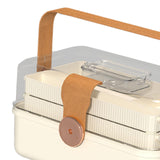 Maxbell Family First Aid Medical Box with Handle First Aid Case Hiking Workplace Car light brown