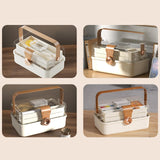 Maxbell Family First Aid Medical Box with Handle First Aid Case Hiking Workplace Car light brown