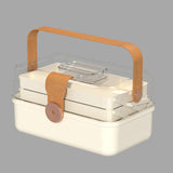 Maxbell Family First Aid Medical Box with Handle First Aid Case Hiking Workplace Car light brown