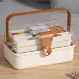 Maxbell Family First Aid Medical Box with Handle First Aid Case Hiking Workplace Car light brown