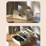 Maxbell Family First Aid Medical Box with Handle First Aid Case Hiking Workplace Car light brown